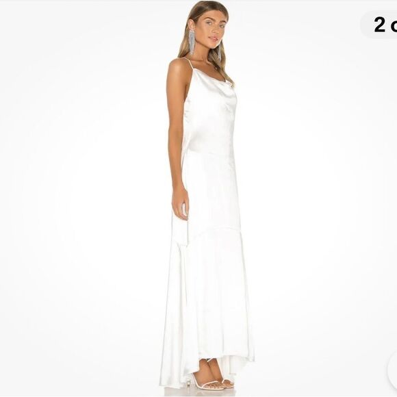 NWT ELLIATT Aisle Dress Satin White Maxi XS - Picture 8 of 16